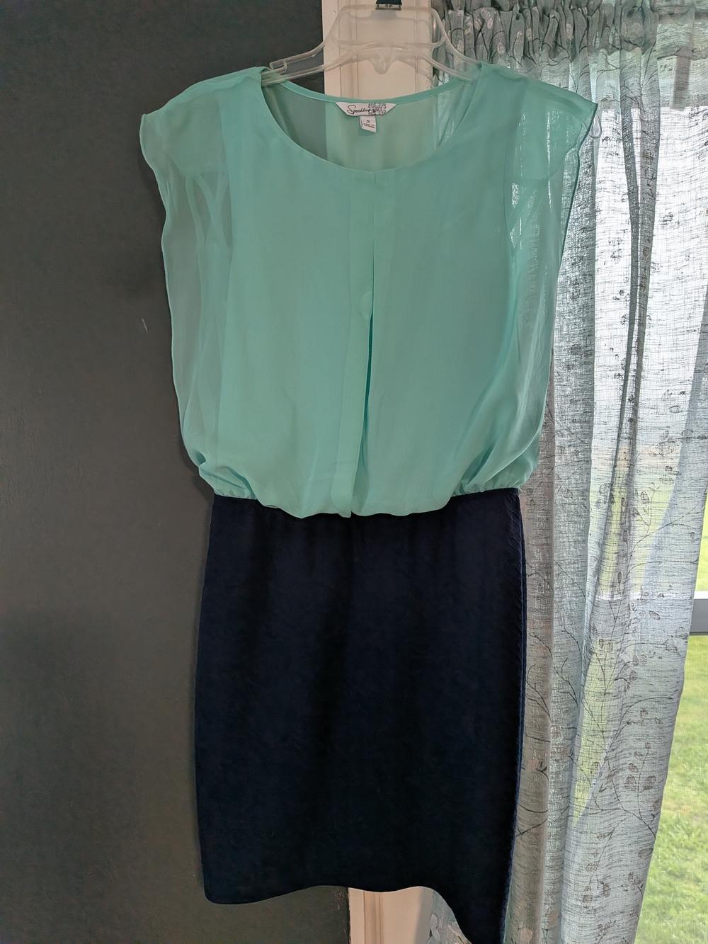 Speechless Turquoise Chiffon Pencil Skirt Dress